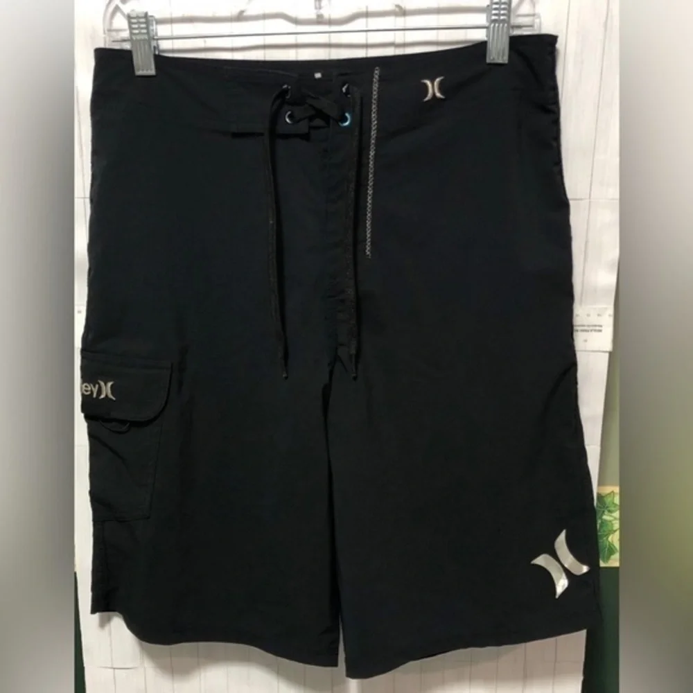 🎯Hurley Black Silver Phantom One & Only Board Shorts